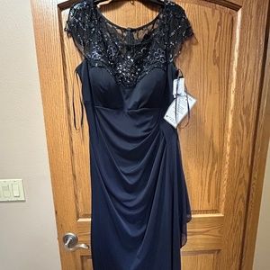 Xscape women’s 16W long navy beaded dress